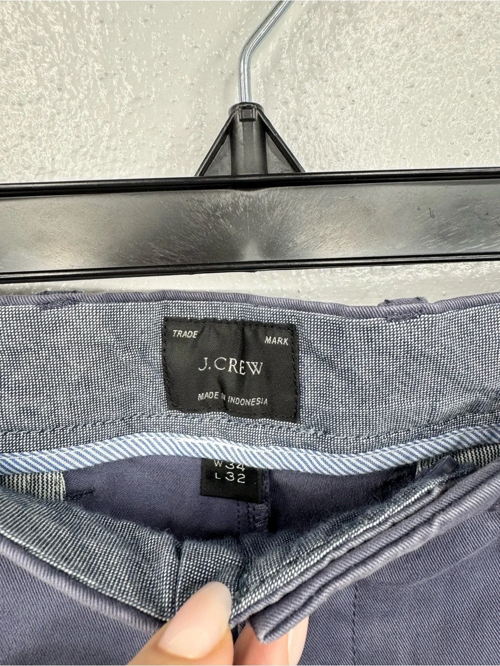 J.Crew Chino Pants Mens 34x32 Blue 484 Slim Tapered Flat Front Stretch